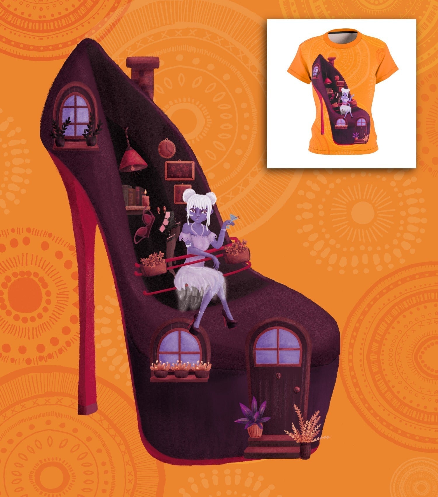 Gigi illustration with t-shirt