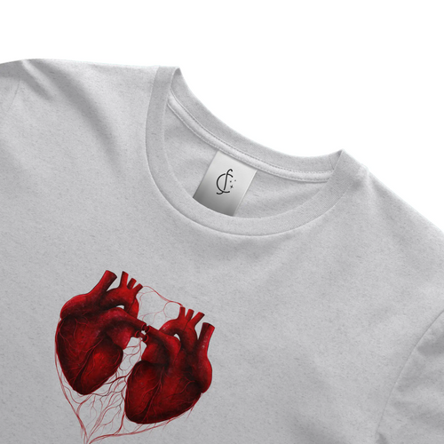Load image 1 in gallery view. Two Hearts - Unisex Heather Jersey Tee - 3001 CVC
