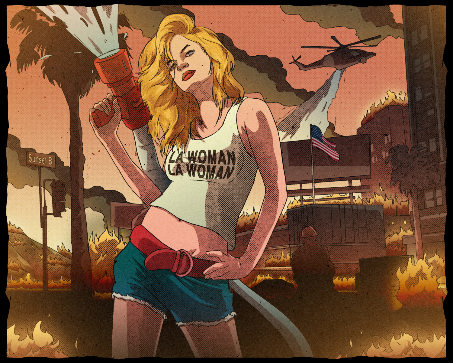 Marilyn — LA Woman on Fire Printify